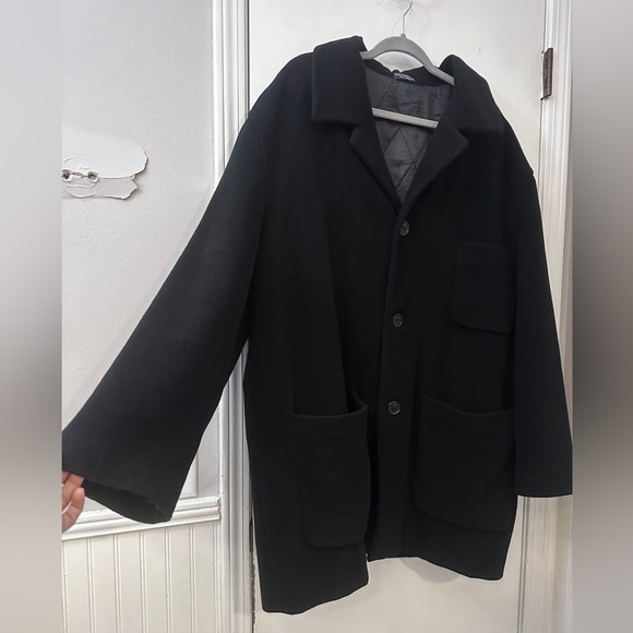 Baracuta Men’s Black Wool Cashmere Blend Overcoat, Made in Bulgaria Size XXL - Picture 4 of 13
